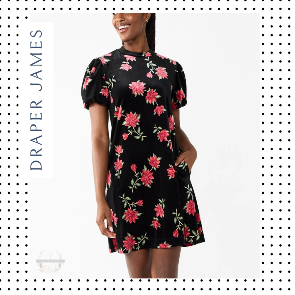 NWOT Draper James RSVP - Short Sleeve Printed Velvet Dress XXL